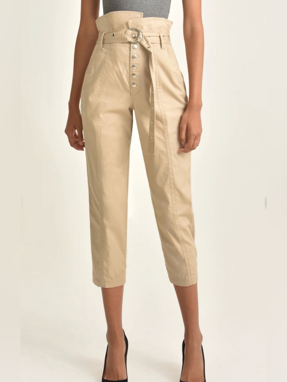 NWT Marissa Webb Gia High-Waist Paperbag Crop Pants with Belt size 8 SOLD Out